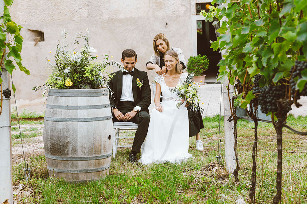 Backstage styled shoot fra le vigne