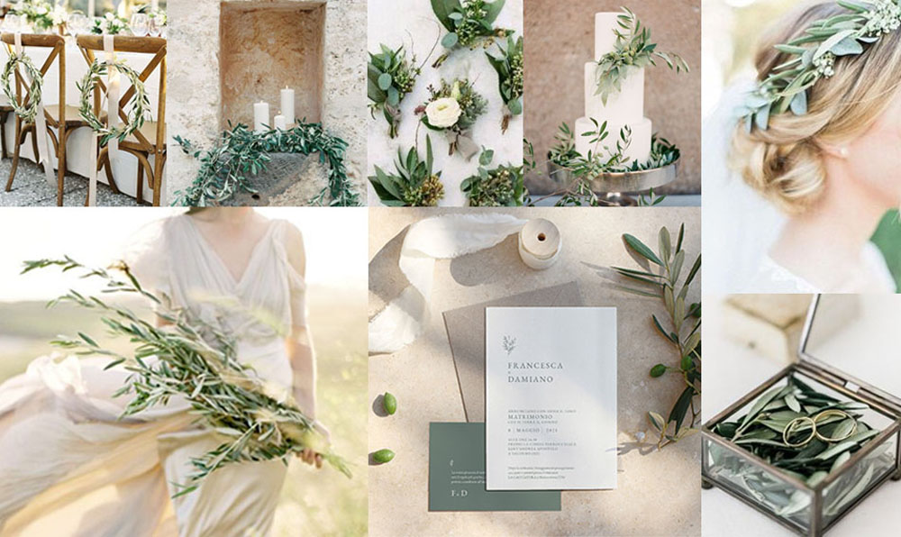 Moodboard matrimonio fra gli ulivi