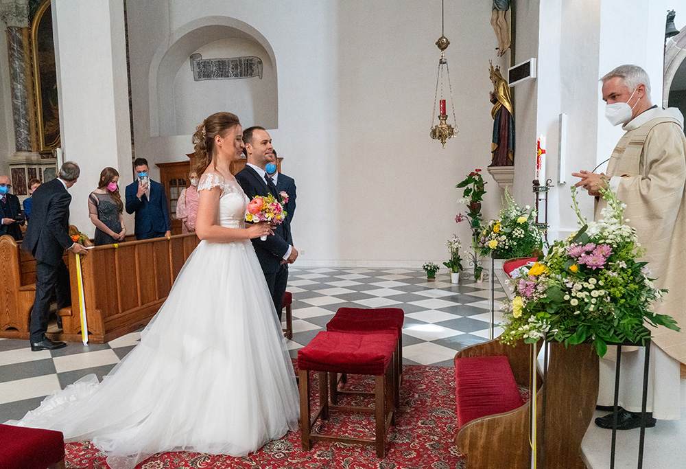 Decorazione floreale matrimonio chiesa dei Francescani a Bolzano
