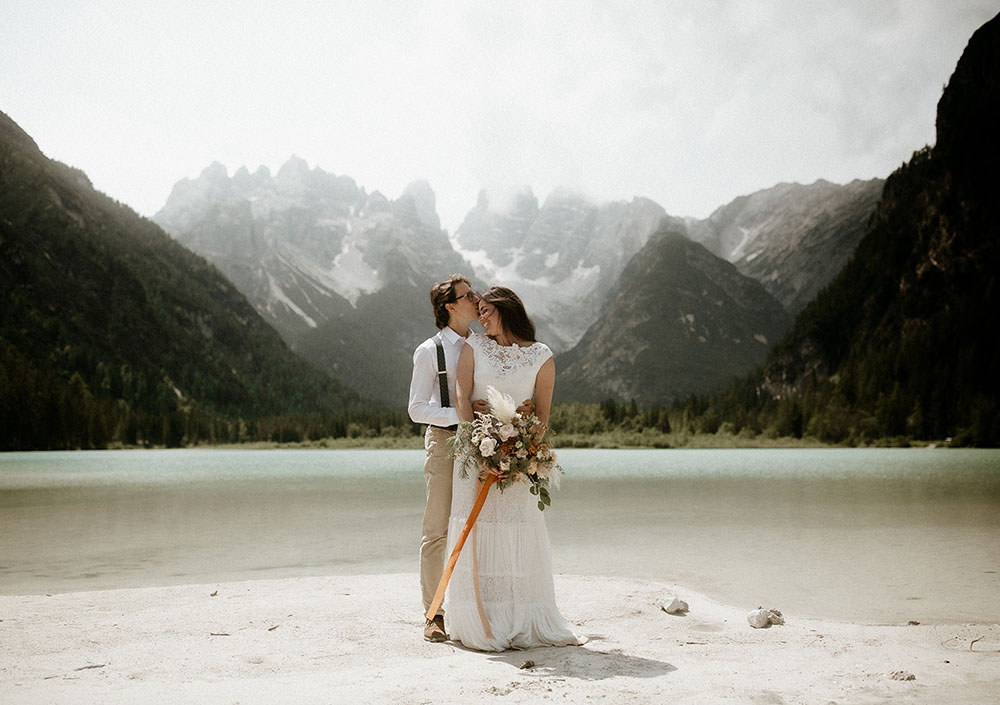 Dolomites elopement: Lago di Landro Lake