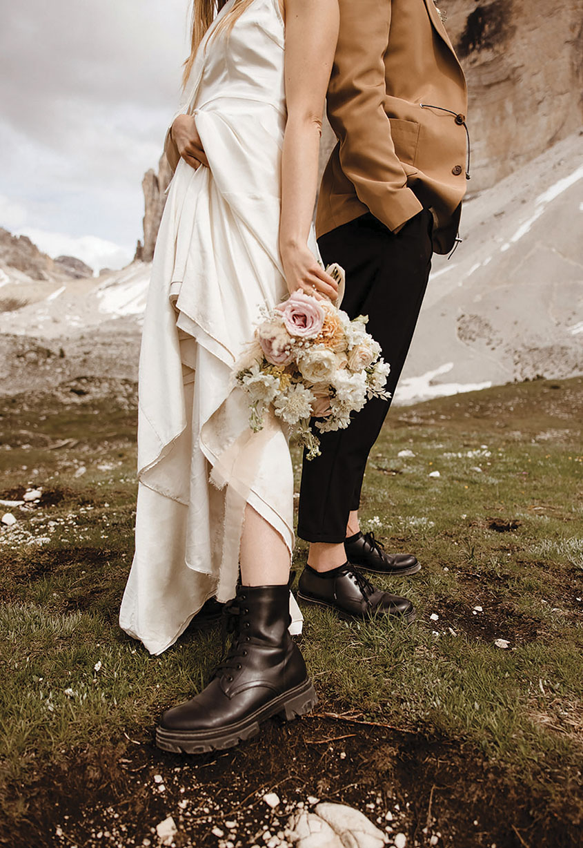Mazzo da sposa sulle Dolomiti