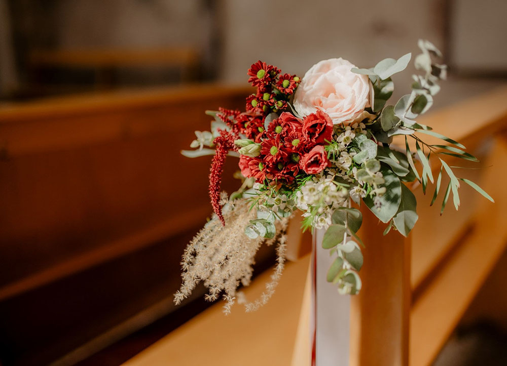 Decorazioni floreali per il Matrimonio nella Vecchia Chiesa dei Francescani a Bolzano