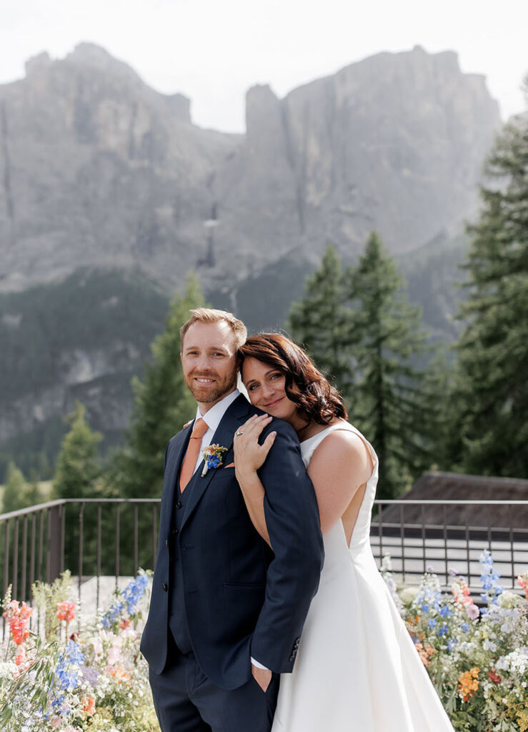 Summer wedding at Kulfuschgerhof, Dolomites, with wild flowers