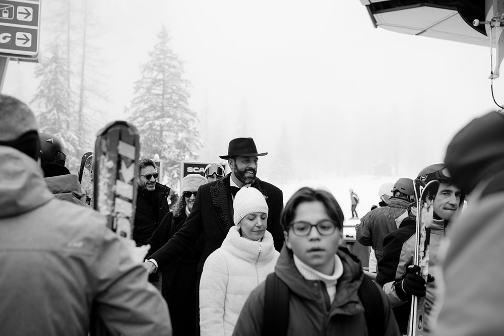 Matrimonio invernale sulle Dolomiti in Alto Adige