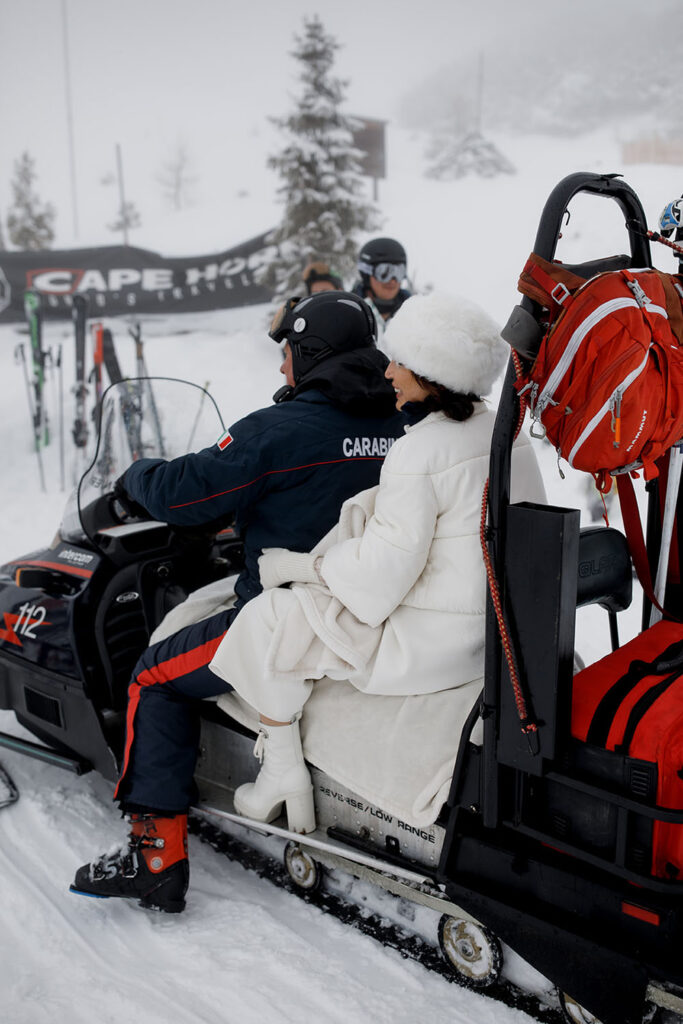 Matrimonio invernale sulle Dolomiti in Alto Adige