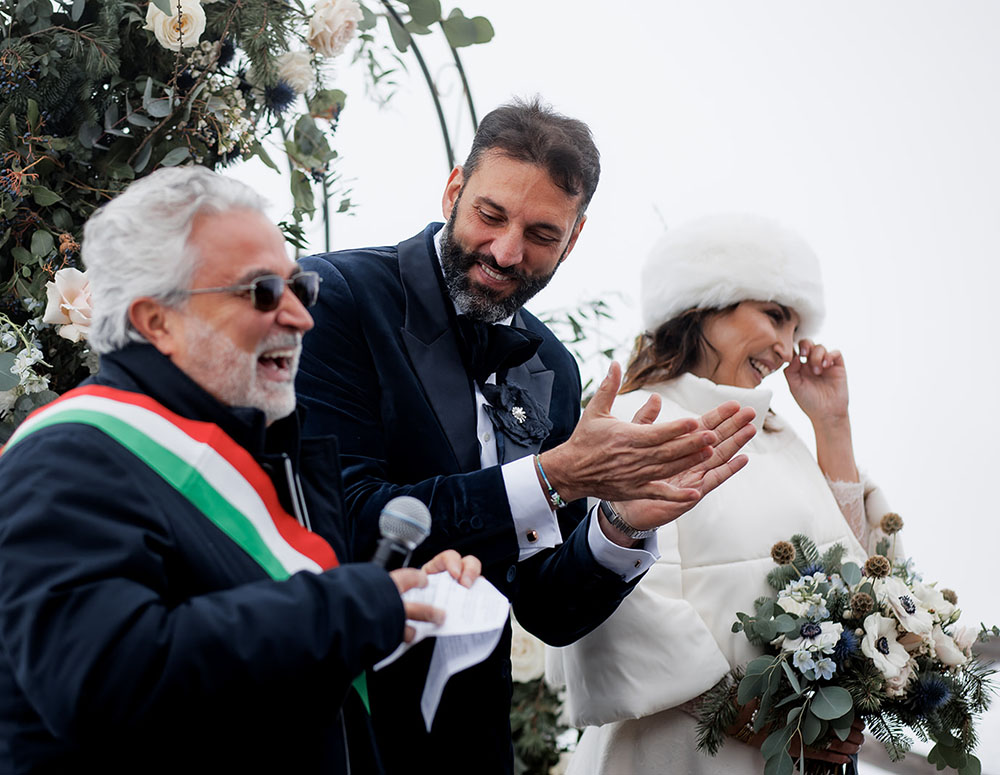 Matrimonio invernale sulle Dolomiti in Alto Adige