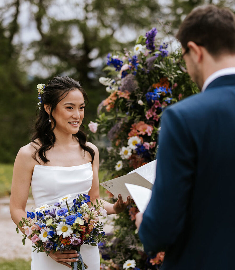 Wedding ceremony at Col Pradat in the Dolomites