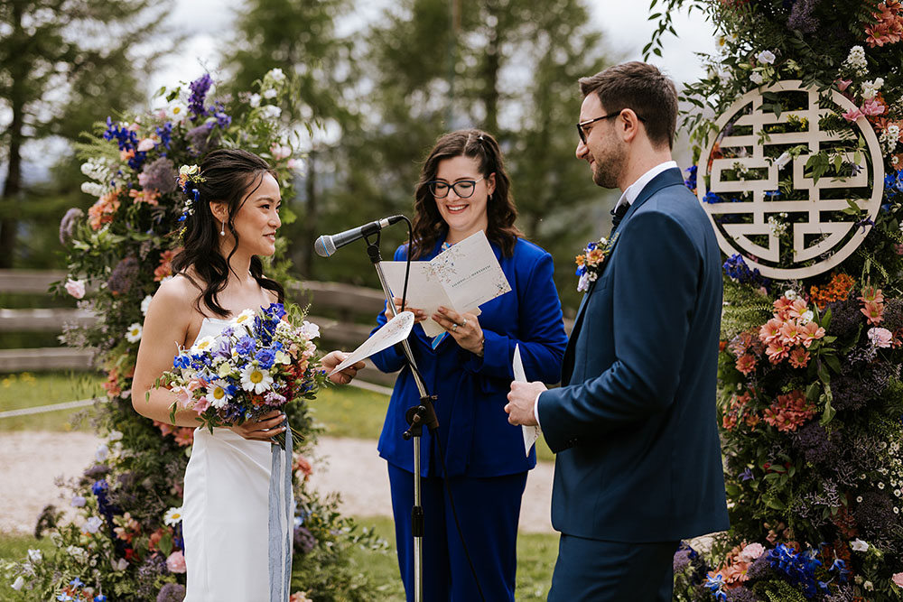 Wedding ceremony at Col Pradat in the Dolomites