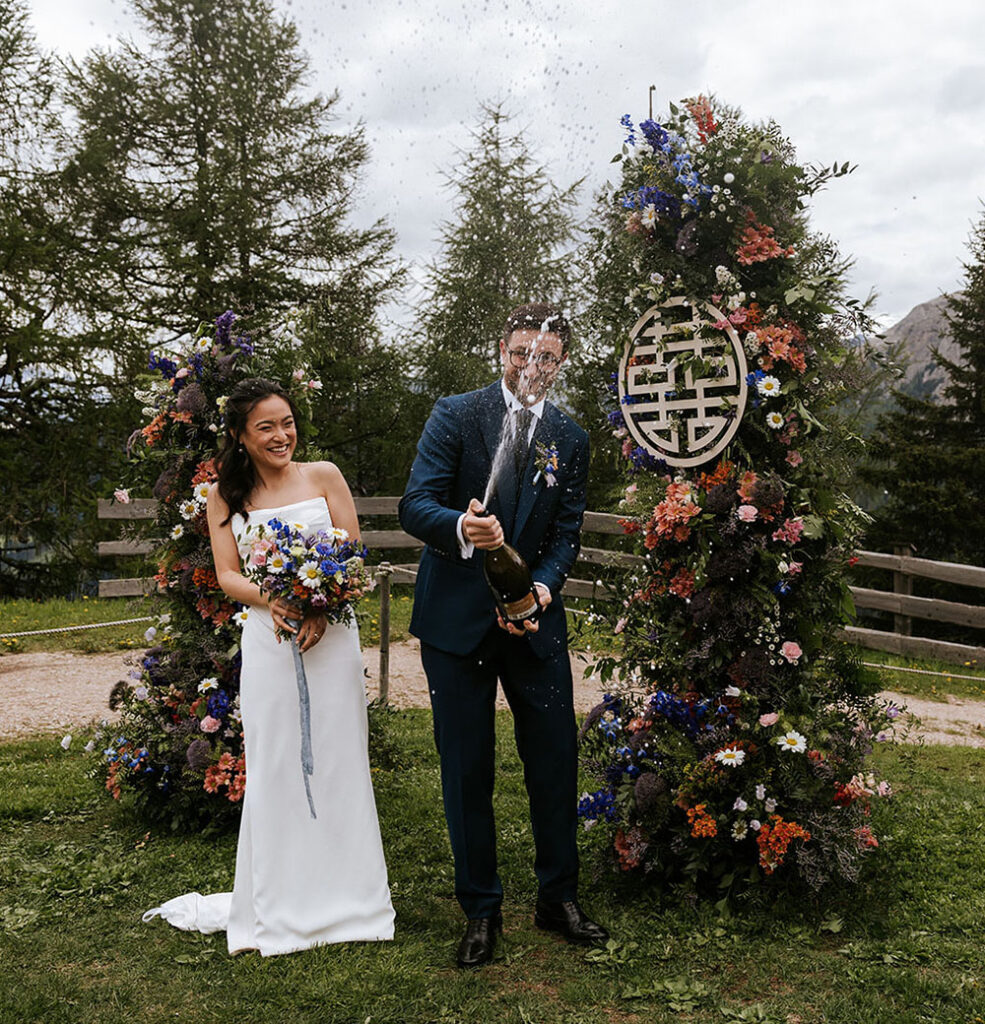 Wedding ceremony at Col Pradat in the Dolomites