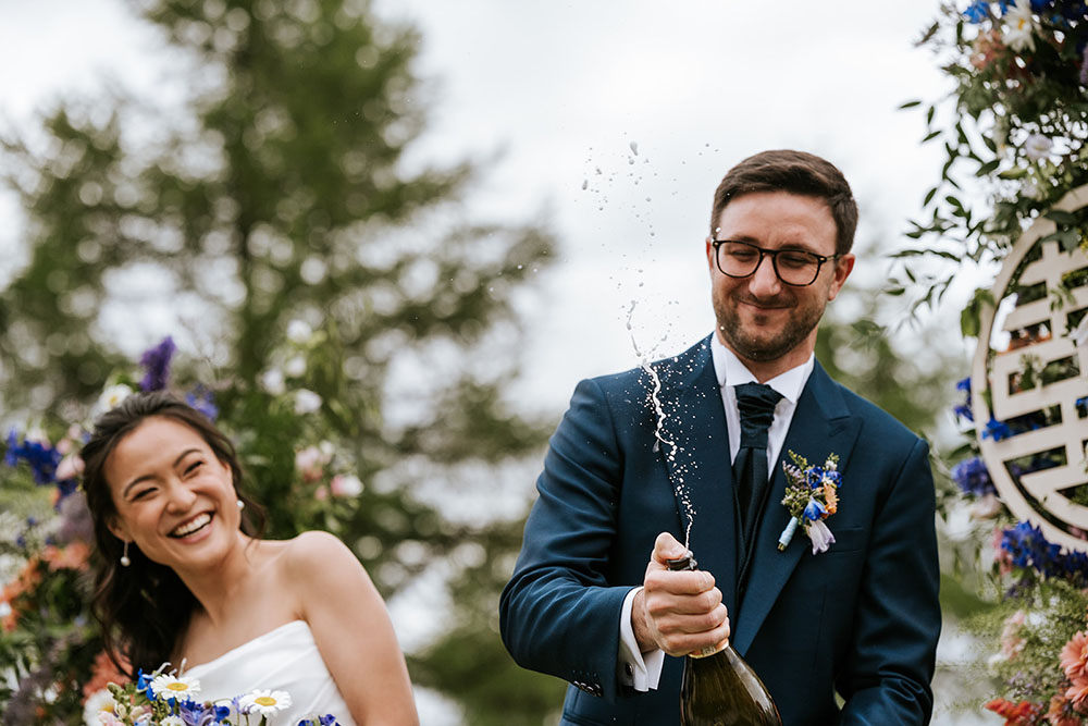 Wedding ceremony at Col Pradat in the Dolomites