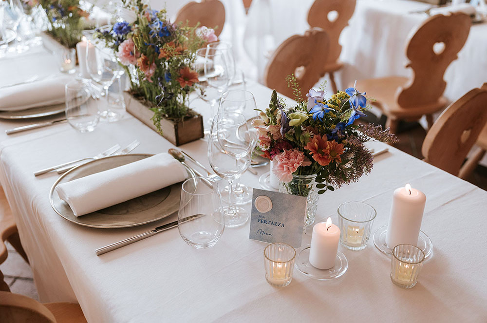 Wedding ceremony at Col Pradat in the Dolomites