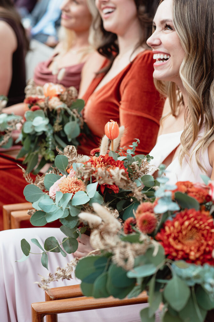 Fall wedding in the Dolomites - the bridesmaids