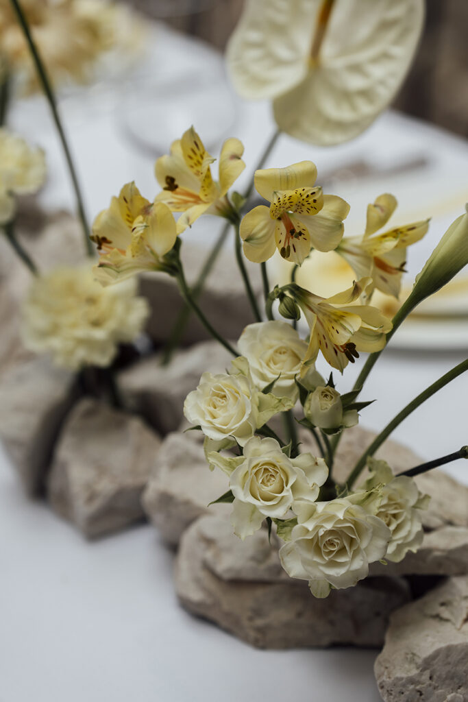 Wedding flowers decoration at Freudenstein South Tyrol Dolomites