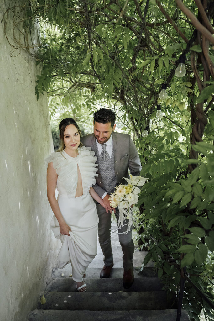 Bridal bouquet and flowers at Freudenstein South Tyrol Dolomites