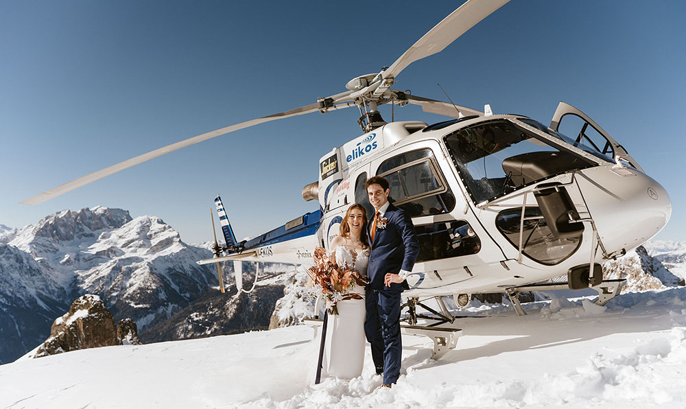 Dolomites Ski and Helicopter Elopement